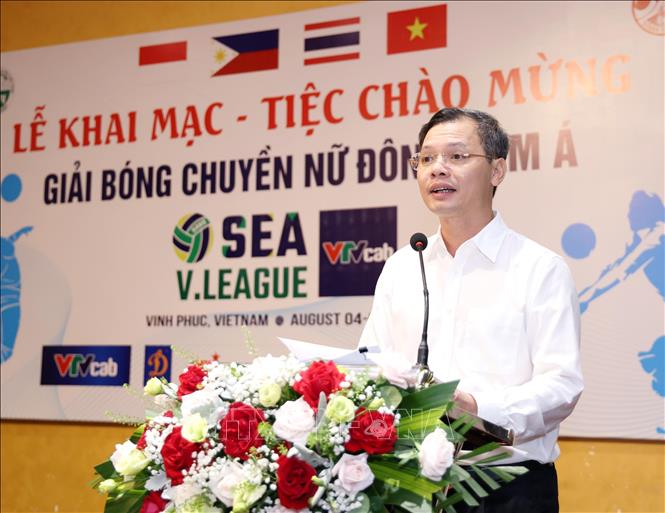 Giám đốc Sở Văn hóa, Thể thao và Du lịch Vĩnh Phúc Bùi Hồng Đô phát biểu tại lễ khai mạc.